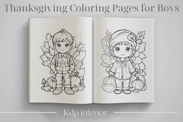 Thanksgiving Coloring Pages for Boys (by Jane Minner)