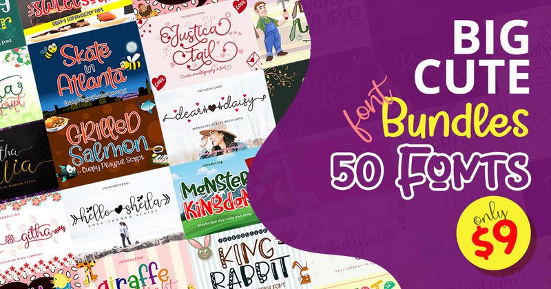 The Big Cute Fonts Bundle (by airotype)