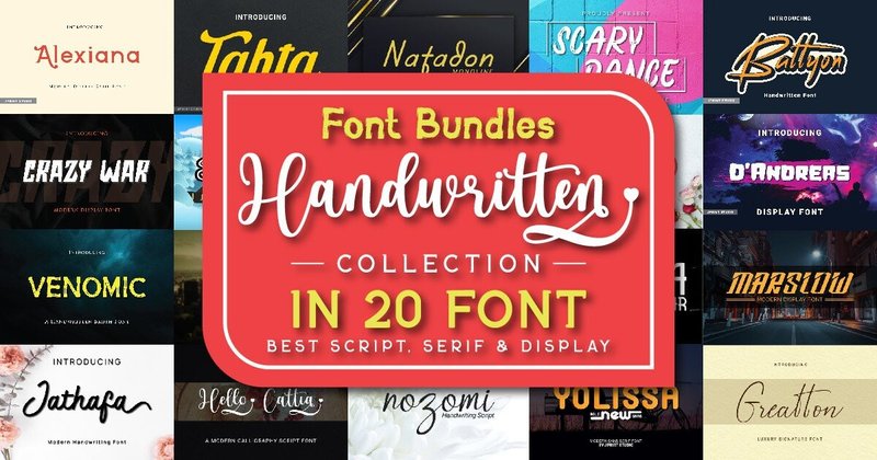 The Handwritten Fonts Bundle (by JprintStudio)