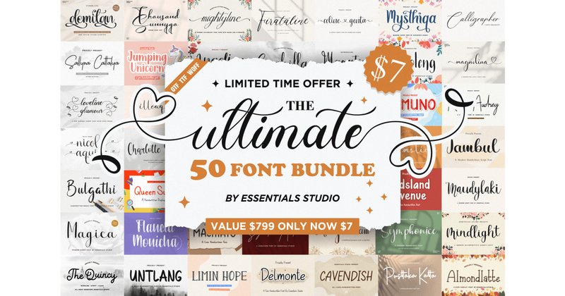 The Ultimate Crafting Font Bundle (by Essentials Studio)