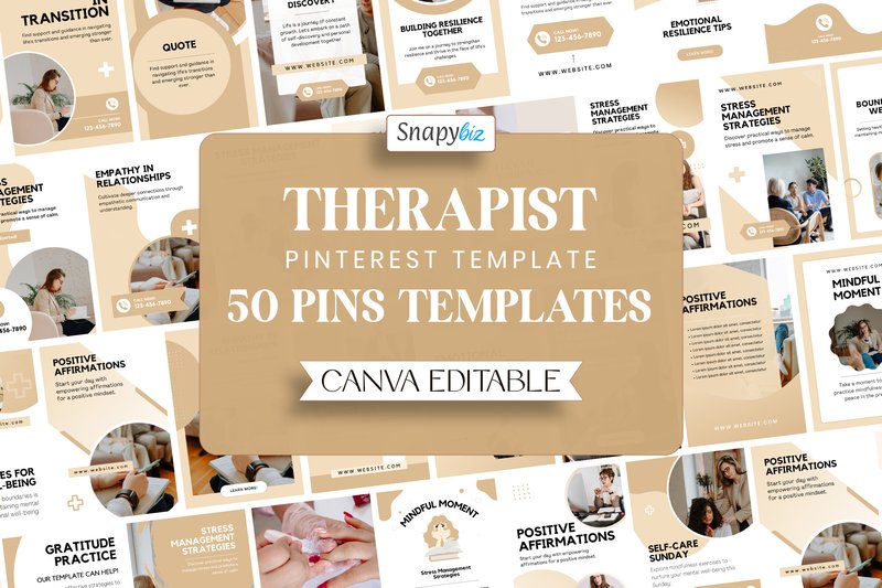 Therapist Pinterest Templates (by SnapyBiz)