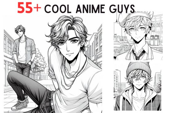 Trendy Coloring Pags for Cool Male Anime (by Coffee mix)