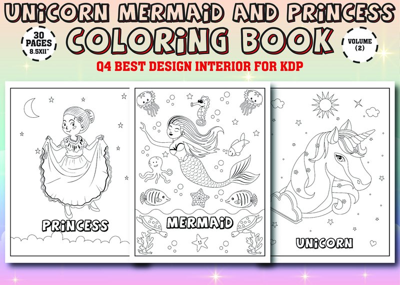 Unicorn Mermaid Princess Coloring Book (by ArT DeSiGn)