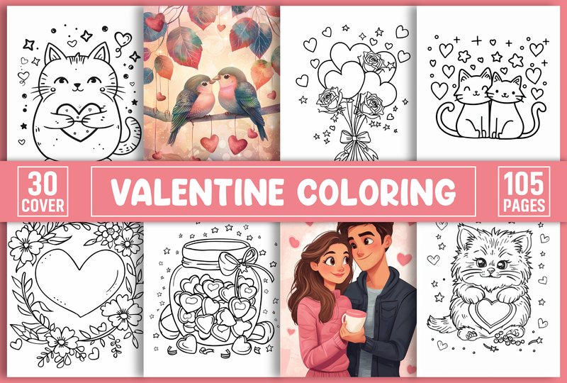 Valentine Coloring Book for Adults (by Design Station)