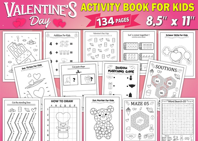 Valentine's Day Activity Book for Kids (by PLAY ZONE)