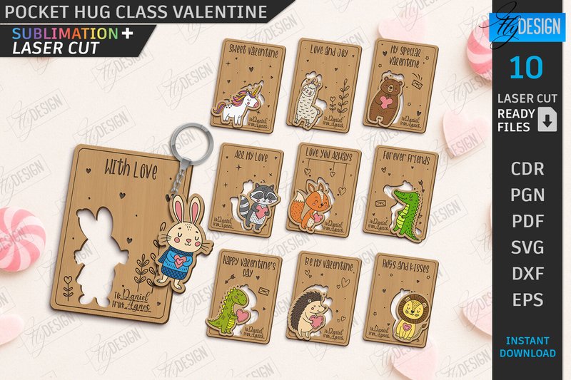 Valentine’s Day Greeting Cards Bundle (by flydesignsvg)