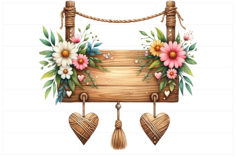 Valentines Day Wooden Signs Clipart (by Design Store)