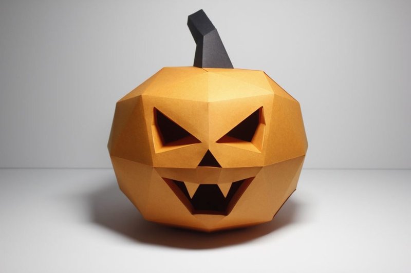 Vampire Halloween Pumpkin 3D Paper Sculpture (by Creative Fabrica Crafts)