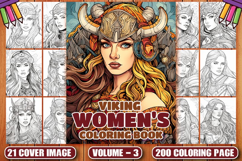 Viking Women Coloring Pages for Adult V3 (by CockPit)