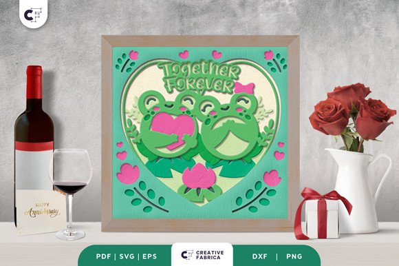 Wedding Anniversary 3D Shadow Box SVG (by Creative Fabrica Crafts)