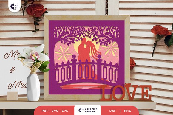 Wedding Ceremony 3D Shadow Box SVG (by 3D SVG Crafts)