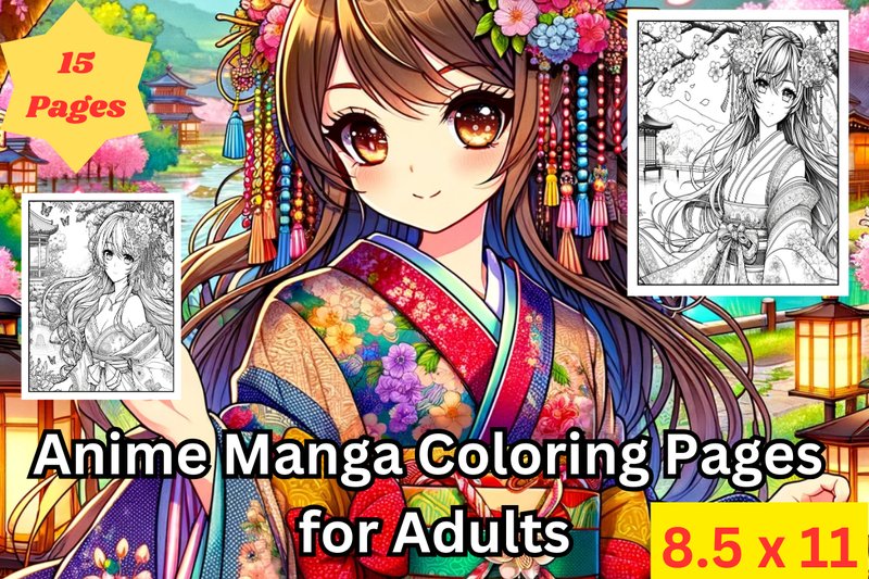 15 Anime Coloring Pages for Adults