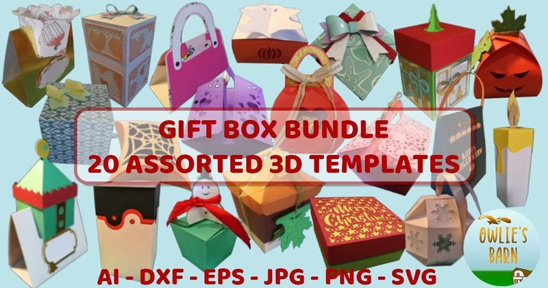 3D Gift Box Bundle (by Owlie's Barn)