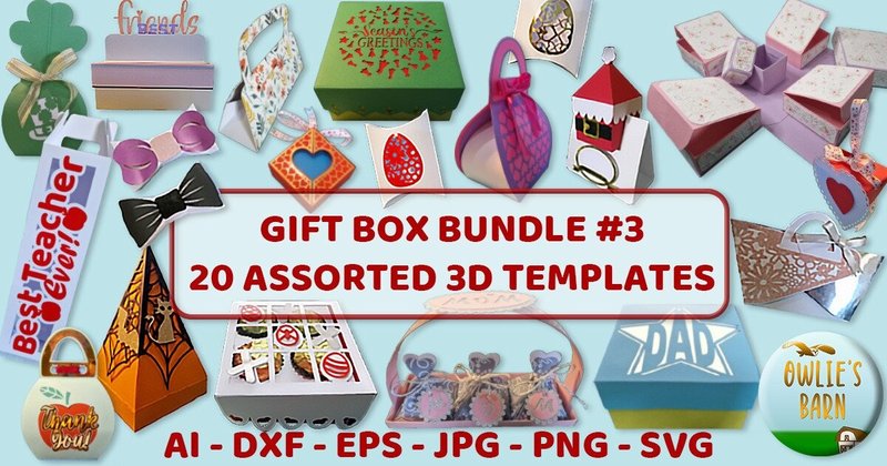 3D Gift Box Bundle #3 (by Owlie's Barn)