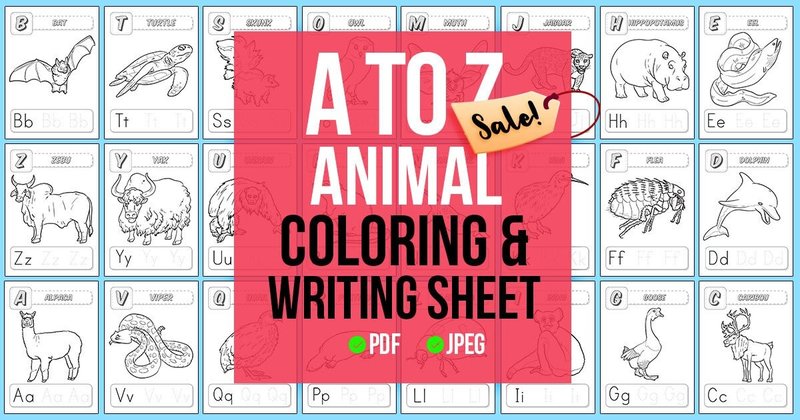 A to Z Colored Animal Vector Bundle