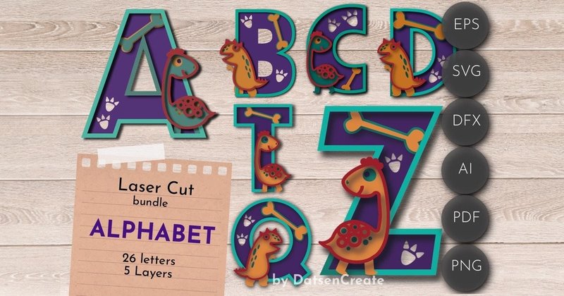 Alphabet Laser Cut Bundle, 3d Letters (by DatsenCreate)