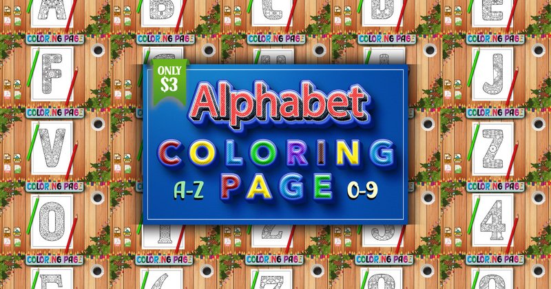 Alphabet Letter & Number Coloring Pages Bundle (by protabsorkar11)