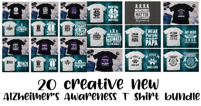 Alzheimer's Awareness T-Shirt Bundle (by Creative shirts)