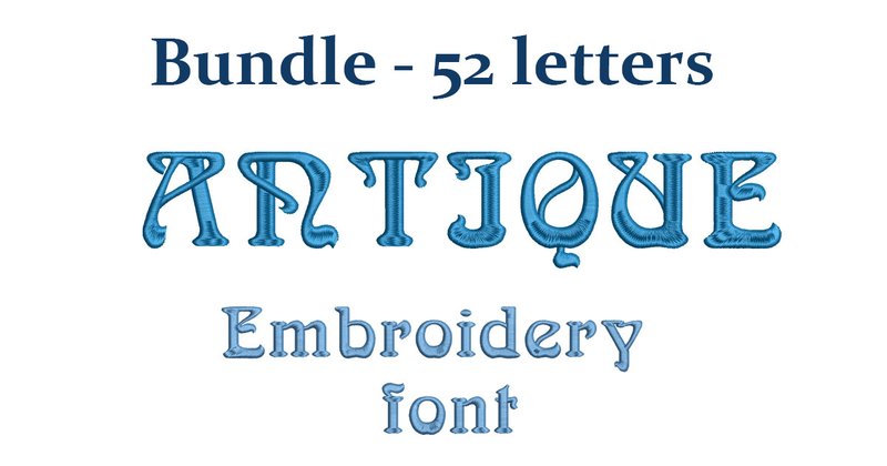 Antique Monogram Font Embroidery Bundle (by EmbroDizz)
