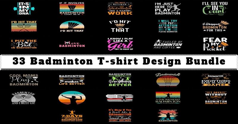 Badminton T-Shirt Design Bundle (by sketchbundle)