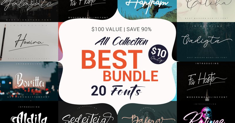 Best Handwritten Fonts Bundle (by kalingga.albert)
