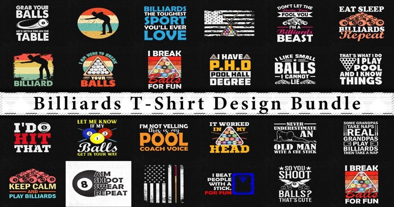 Billiards Humor Retro Design Bundle (by svgdecor)