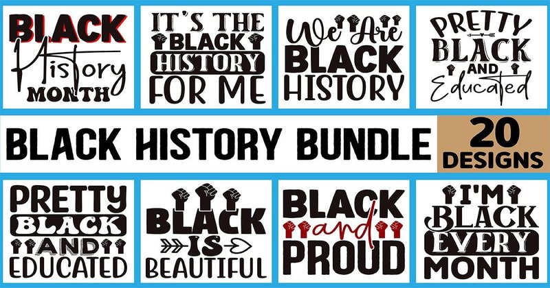 Black History SVG T-Shirt Designs Bundle (by MK_Design Store)