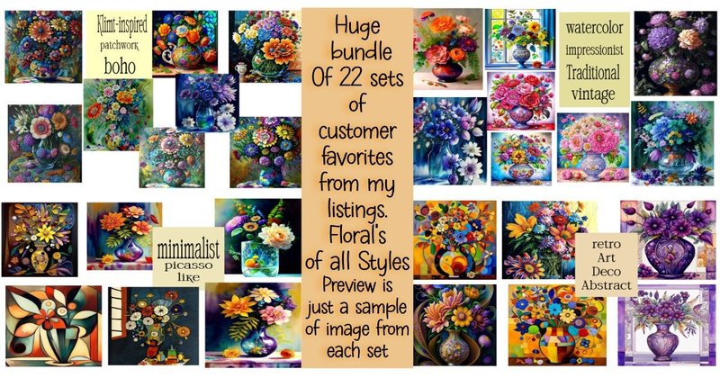 Botanical Print Bundle (by Annie's AI Art)