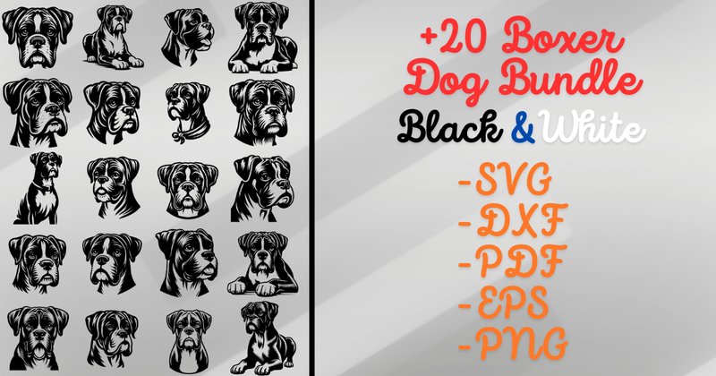 Boxer Dog SVG Bundle (by Artful Assetsy)