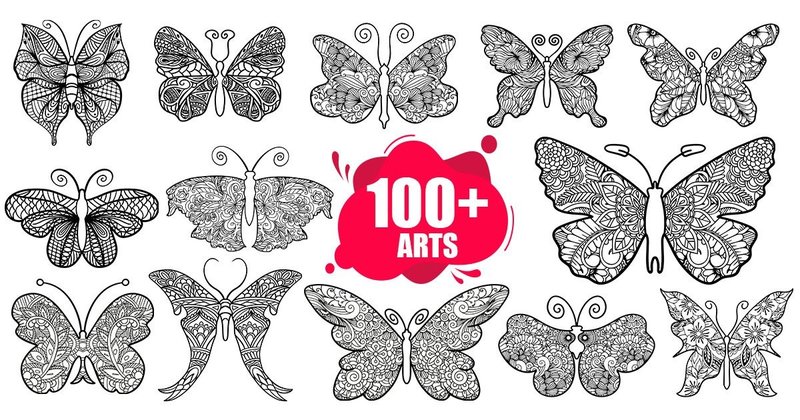 Butterfly Coloring Pages Unique Bundle (by XpertDesigner)