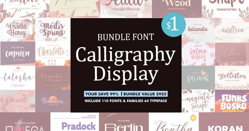 Calligraphy and Display Font Bundle (by genesislabstudio)