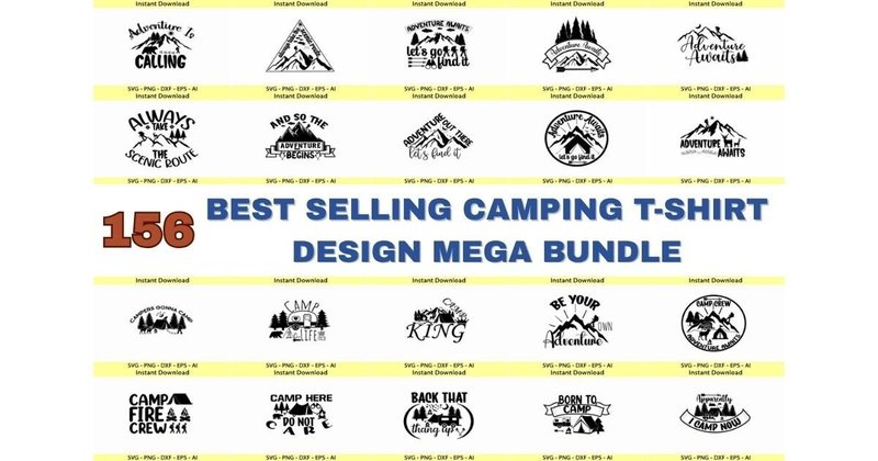 Camping T-Shirt Design Mega Bundle (by SVG24)