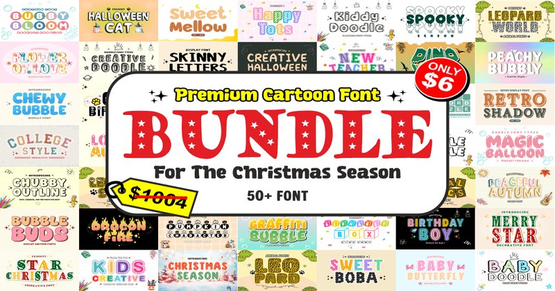 Cartoon for Christmas Season Font Bundle by anamalmusyaffaCreative