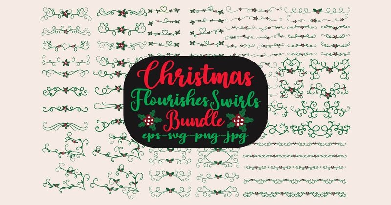 Christmas Flourishes Swirls Bundle (by nurearth)
