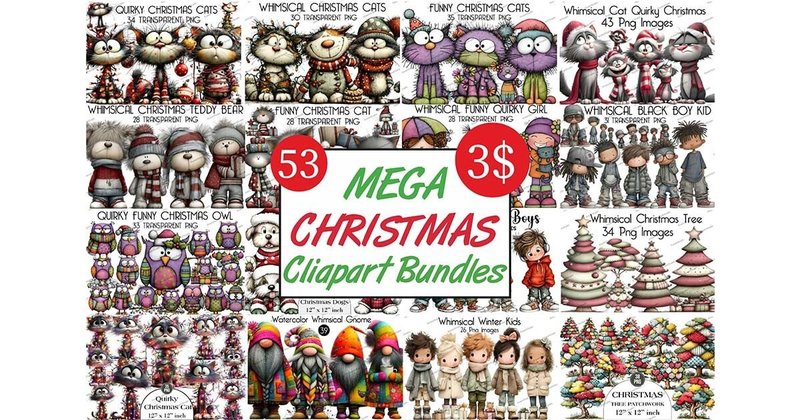 Christmas Mega Clipart Bundle (by DreamArtGraphic)