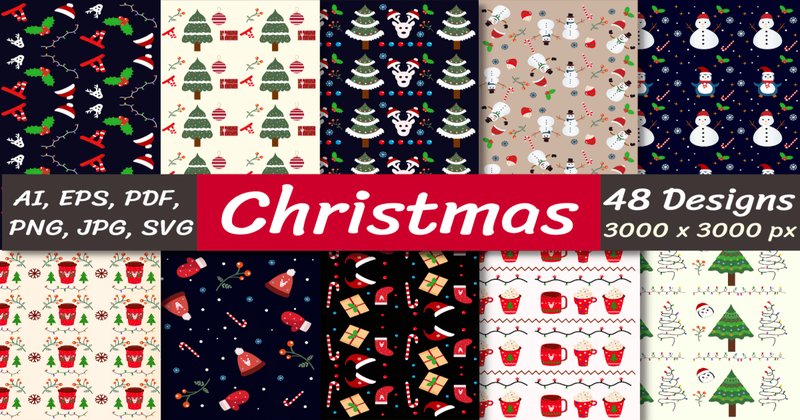 Christmas Patterns Bundle (by VYCstore)