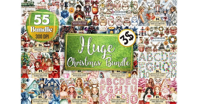 Christmas Winter Clipart Huge Bundle (by Rose Art)