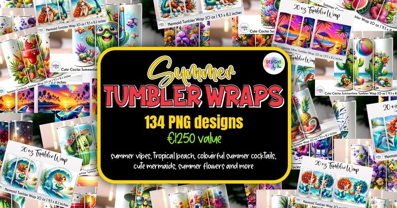 Colorful Summer Tumbler Wraps Bundle (by Designs by Ira)