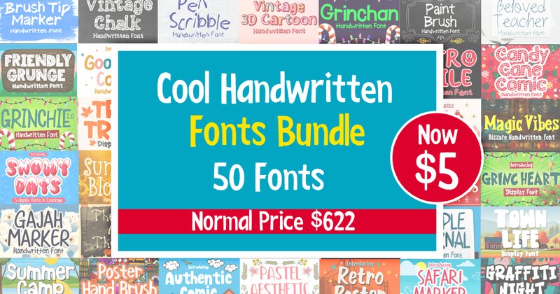 Cool Handwritten Fonts Bundle (by MVMET)