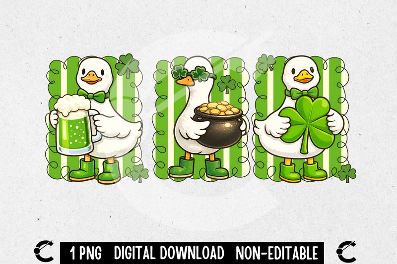 Coquette Lucky Saint Patrick's Day Goose (by Crimson Rain Digital)