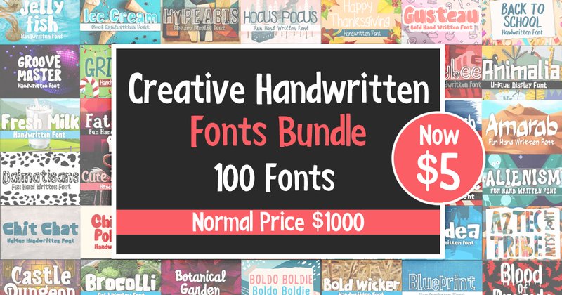 Creative Handwritten Fonts Bundle (by MVMET)