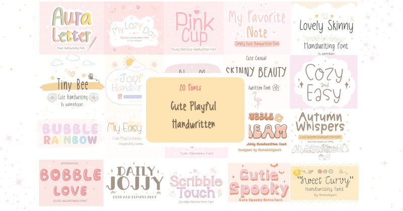 Cute Playful Handwritten Font Bundle (by wanniedigiart)