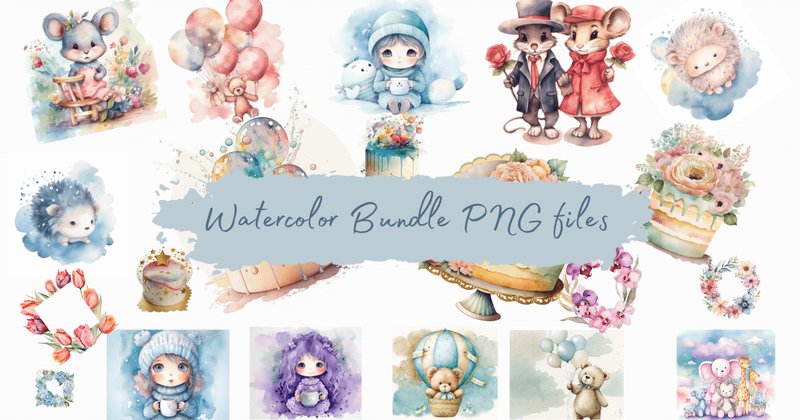 Cute Watercolor Collection & More (by TSIKONA)