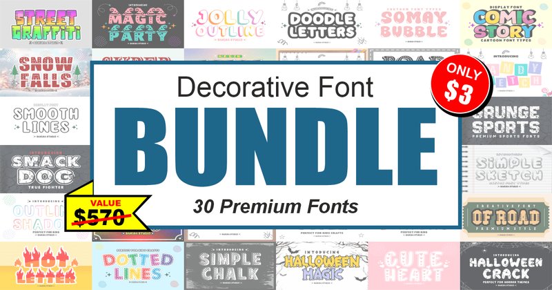 Decorative Font Bundle (by Sahira Studio)