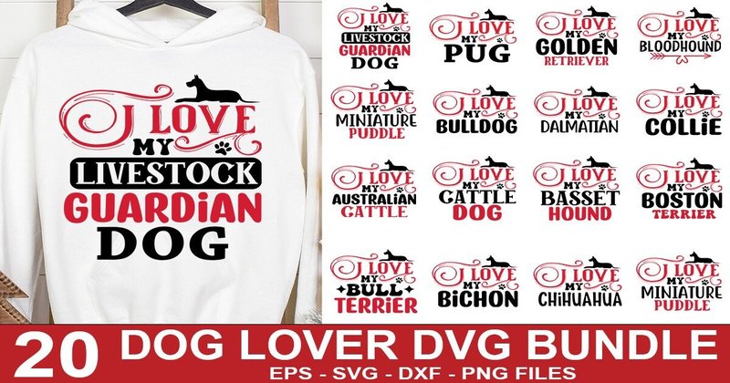 Dog Lover SVG T-Shirt Designs Bundle (by crative8112)