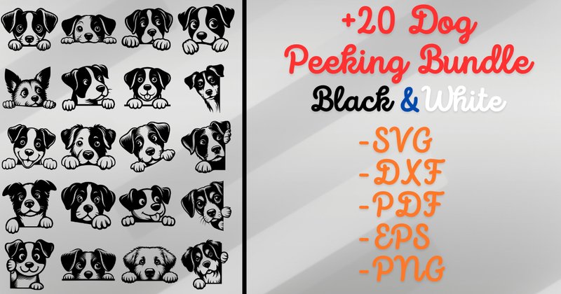 Dog Peeking SVG Bundle (by Artful Assetsy)