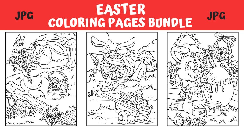 Easter Coloring Pages Bundle (by MyBeautifulFiles)