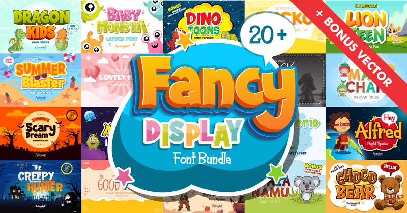 Fancy Display Font Bundle (by fachranheit)