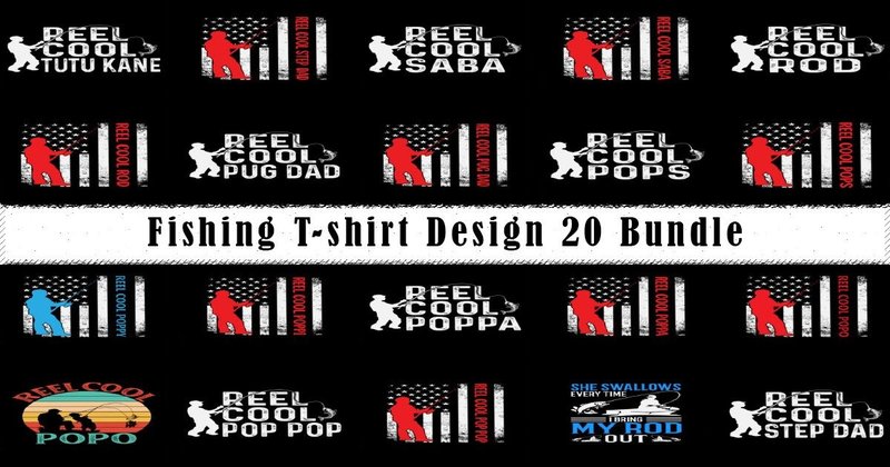 Fishing Graphic T-Shirt Design Bundle (by vecstockdesign)