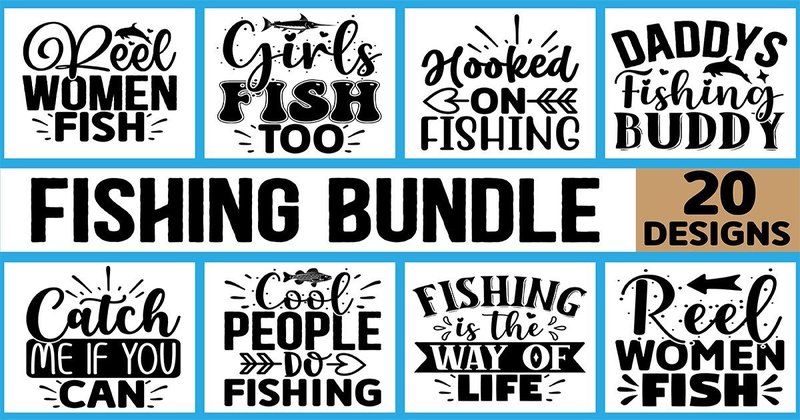 Fishing SVG T-Shirt Designs Bundle (by MK_Design Store)